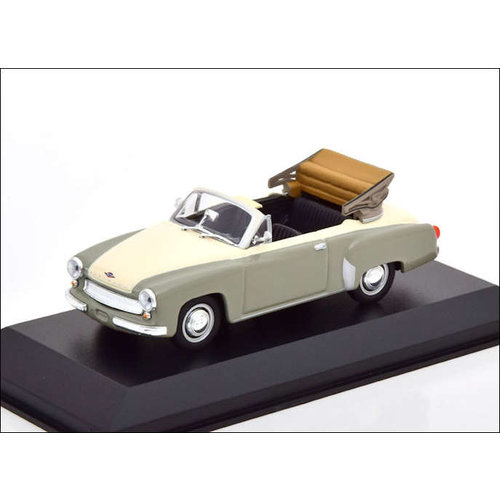 Maxichamps  Modelauto Wartburg 311 Cabriolet 1:43 grijs/wit 1958 | Maxichamps