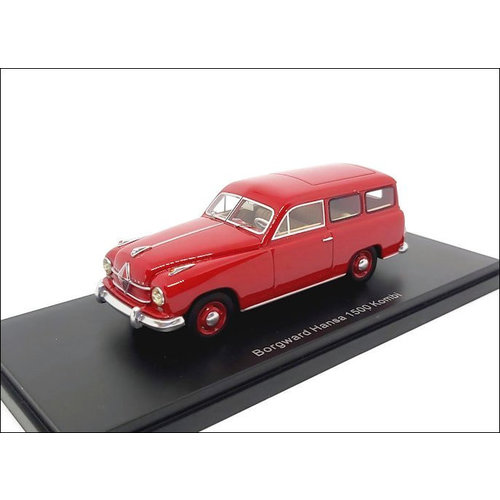 Neo Scale Models  Borgward Hansa 1500 Kombi 1951 rood - Modelauto 1:43