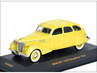 Ixo Models  Berliet 11CV Dauphine 1939 yellow - Model car 1:43
