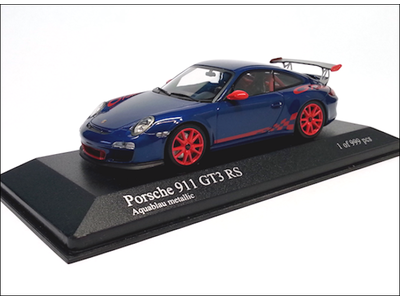 Minichamps  Porsche 911 GT3 RS (997 II) 2010 blau/rot - Modellauto 1:43