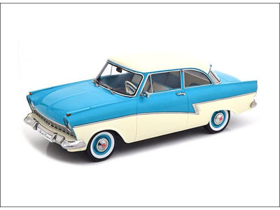 KK-Scale  Ford Taunus 17M P2 1957 blau/creme - Modellauto 1:18