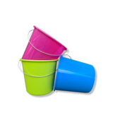 Mullrose Set of 3 Household Buckets 10 Liters - Spring Colors for Every Task!
