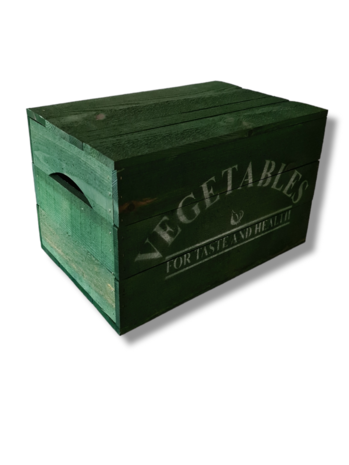 Mullrose Wooden box | green | 'VEGETABLES' Mullrose Wooden box | green | 'VEGETABLES'
