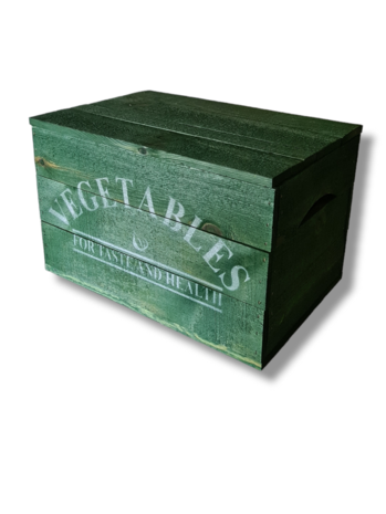 Mullrose Wooden box | green | 'VEGETABLES' Mullrose Wooden box | green | 'VEGETABLES'