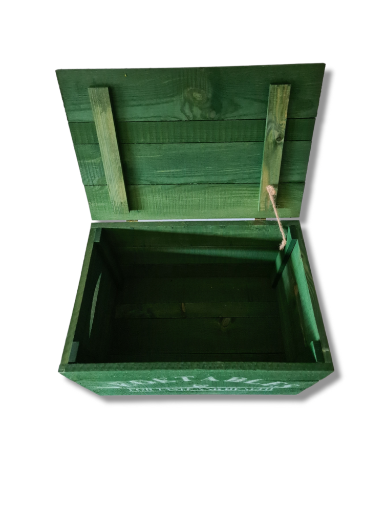 Mullrose Wooden box | green | 'VEGETABLES' Mullrose Wooden box | green | 'VEGETABLES'