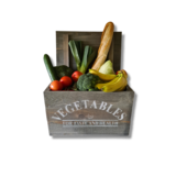 Mullrose Wooden box | Grey | 'VEGETABLES' Mullrose Wooden box | Grey | 'VEGETABLES'