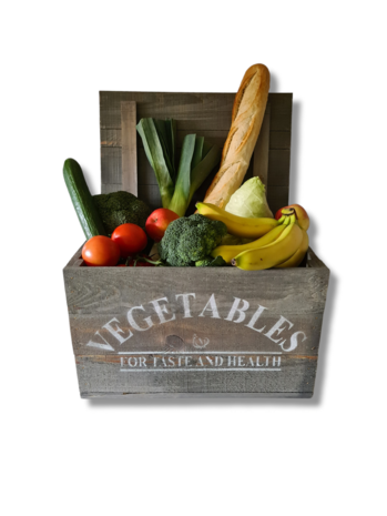 Mullrose Wooden box | Grey | 'VEGETABLES' Mullrose Wooden box | Grey | 'VEGETABLES'