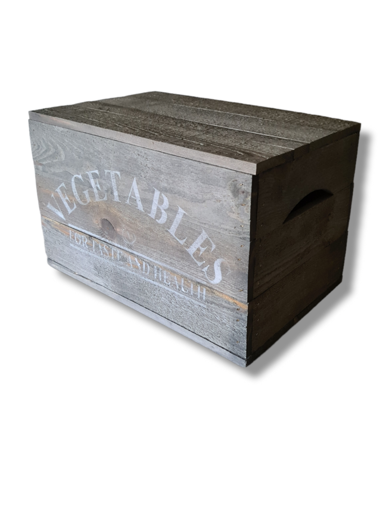 Mullrose Holzkiste | Grau | 'GEMÜSE' Mullrose Holzkiste | Grau | 'GEMÜSE'