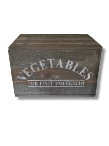 Mullrose Wooden box | Grey | 'VEGETABLES' Mullrose Wooden box | Grey | 'VEGETABLES'