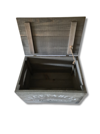 Mullrose Wooden box | Grey | 'VEGETABLES' Mullrose Wooden box | Grey | 'VEGETABLES'