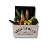 Mullrose Wooden box | white with a black lid | VEGETABLES Mullrose Wooden box | white with a black lid | VEGETABLES