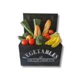 Mullrose Wooden box | black | 'VEGETABLES' Mullrose Wooden box | black | 'VEGETABLES'