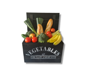 Mullrose Wooden box | black | 'VEGETABLES' Mullrose Wooden box | black | 'VEGETABLES'