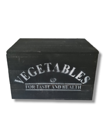 Mullrose Wooden box | black | 'VEGETABLES' Mullrose Wooden box | black | 'VEGETABLES'
