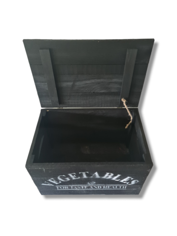 Mullrose Wooden box | black | 'VEGETABLES' Mullrose Wooden box | black | 'VEGETABLES'