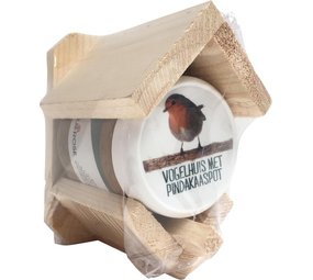 Mullrose Vogelhaus mit Erdnussbutterglas Mullrose Vogelhaus mit Erdnussbutterglas