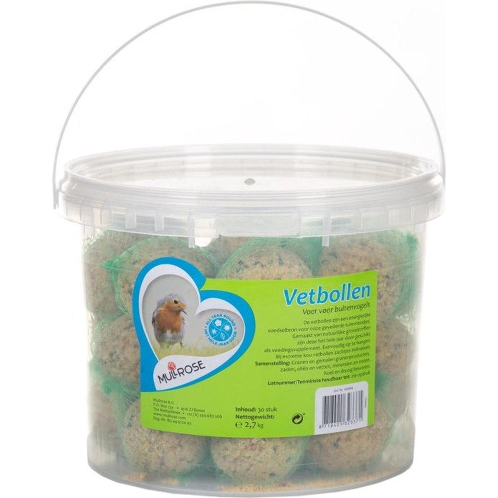 Bird fat balls in a bucket 2,7kg Mullrose