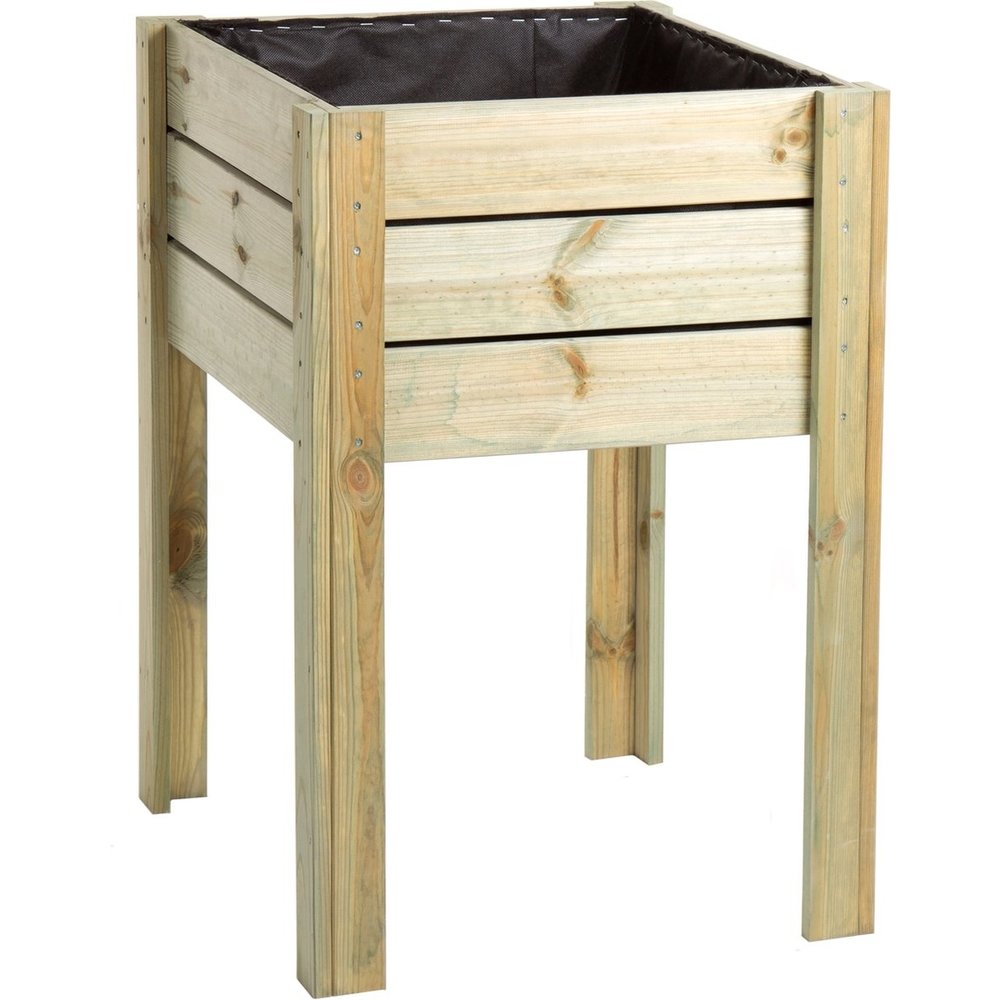 Vegetable garden planter box on stand square 50x50x75cm Mullrose