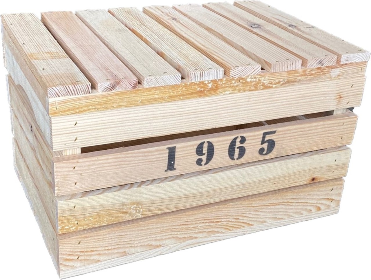 Mullrose Houten Kist Naturel '1965' 47x32x28cm