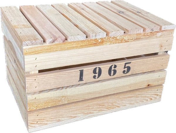 Mullrose Houten Kist Naturel '1965' 47x32x28cm