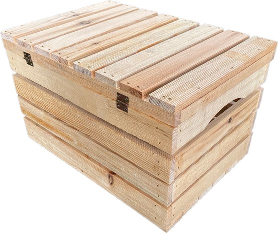 Mullrose Holzkiste Natur '1965' 47x32x28cm