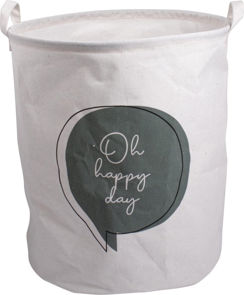 Gusta Gusta - storage basket - White blue with text - dia. 38x45cm Gusta Gusta - storage basket - White blue with text - dia. 38x45cm