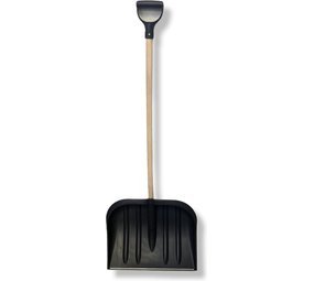 Mullrose Plastic snow shovel with wooden handle- grey Mullrose Plastic snow shovel with wooden handle- grey