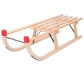 Mullrose Mullrose lackierter Holzschlitten mit Rückenlehne - 90 cm Mullrose Mullrose lackierter Holzschlitten mit Rückenlehne - 90 cm