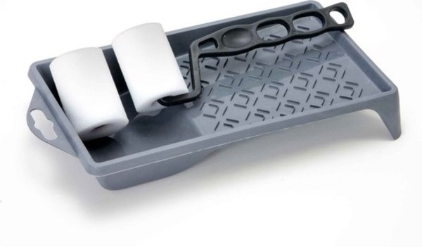 Mullrose 2X Paint roller 7 cm with plastic bracket in paint tray