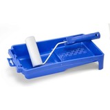 Mullrose Paint roller 10 cm and brush roller 10 cm with plastic bracket in paint tray Mullrose Paint roller 10 cm and brush roller 10 cm with plastic bracket in paint tray