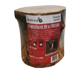 Mullrose Tree trunk candle | Swedish Torch | for use in fireplace