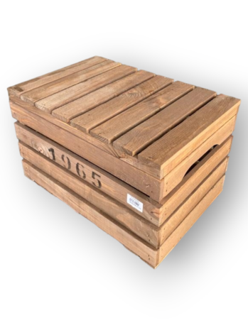 Mullrose Holztruhe im Vintage-Look - Aufdruck 1965 für nostalgischen Charme