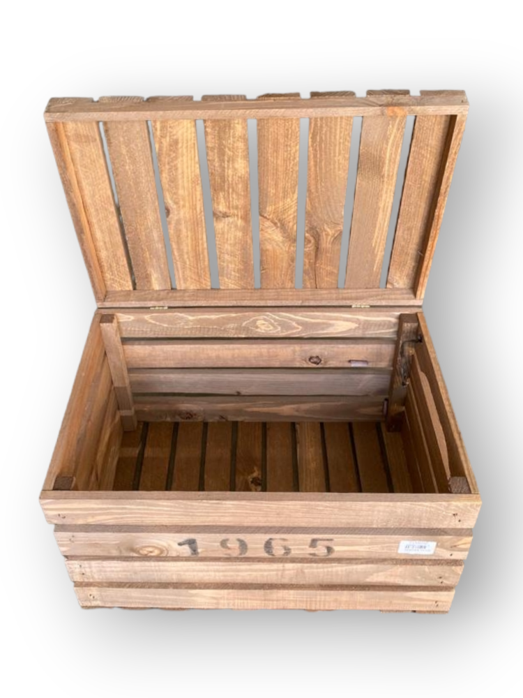 Mullrose Kist-hout-opbergen-decoratief - Vintage Stijl- met Opdruk 1965