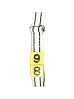 Akroh Riem nylon knelgesp 130cm, wit / zwarte strepen