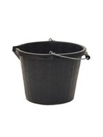 Emmer kunststof rond met TUIT, zwart 14L