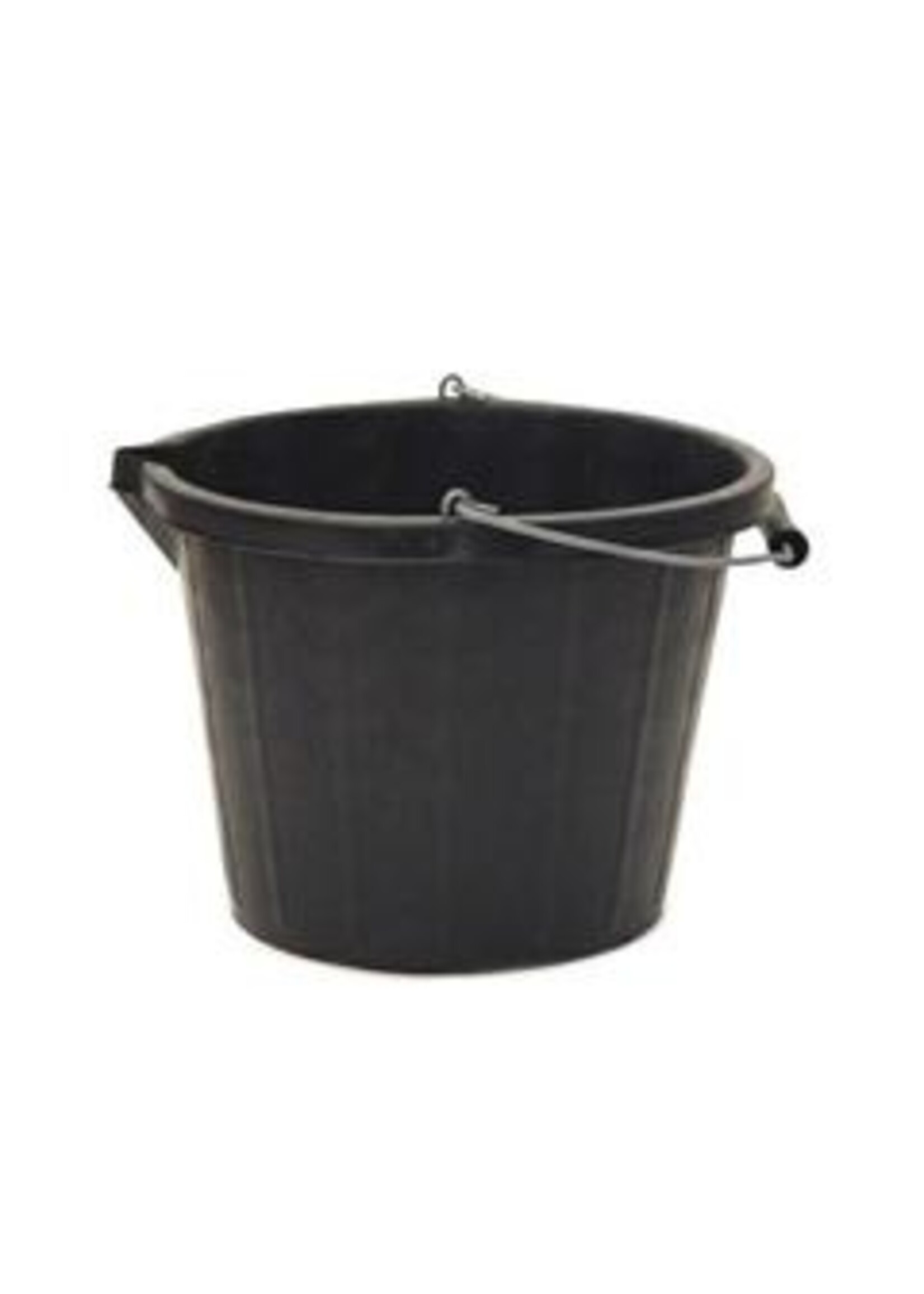 Emmer kunststof rond met TUIT, zwart 14L