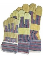 Handschoen splitleer geel