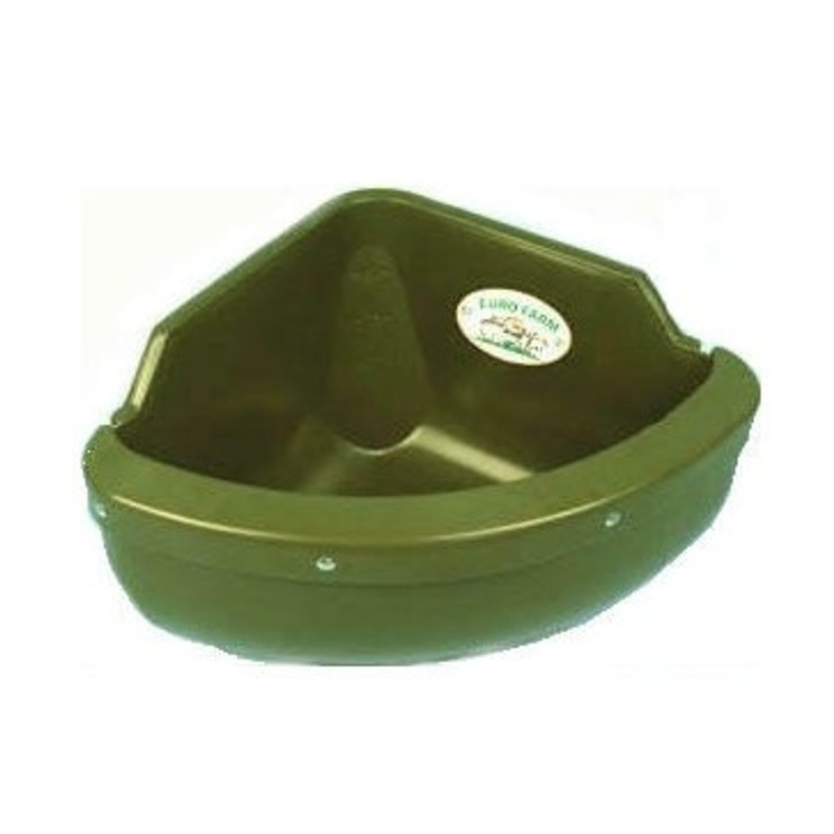Bakker’s Quality Products.Voerbak kunststof, HOEKmodel, groen 31L *inclusief rand* Bakker