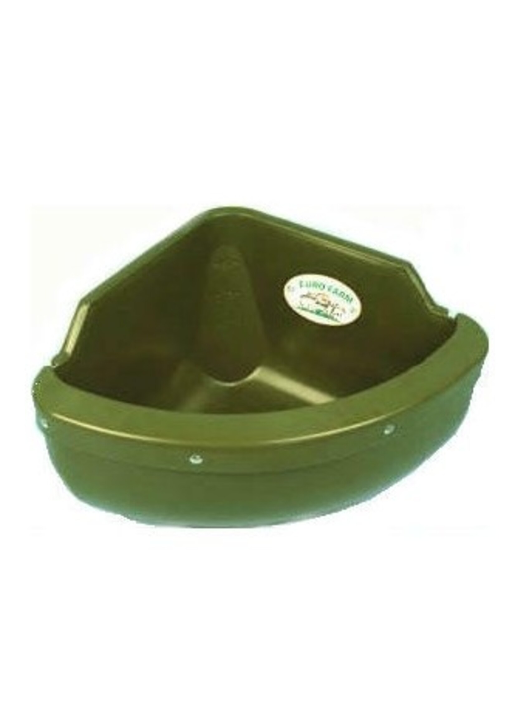 Voerbak kunststof, HOEK-model, groen 31L *inclusief rand*