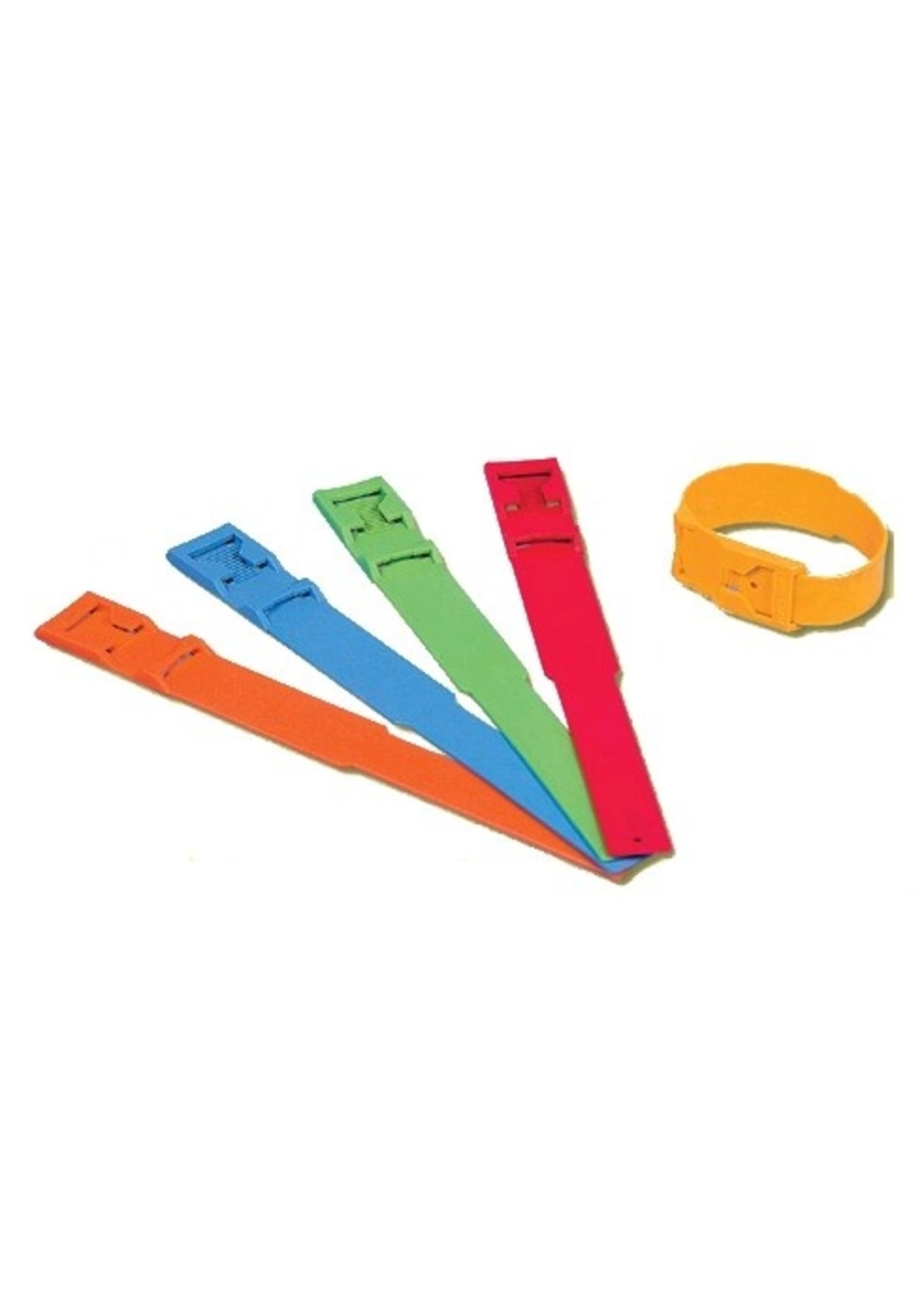 enkelband kunststof, 37cm. met snelsluiting, overschrijfbaar, p.st.