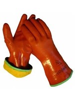 Handschoen cama-iso PVC rood 30cm -gevoerd