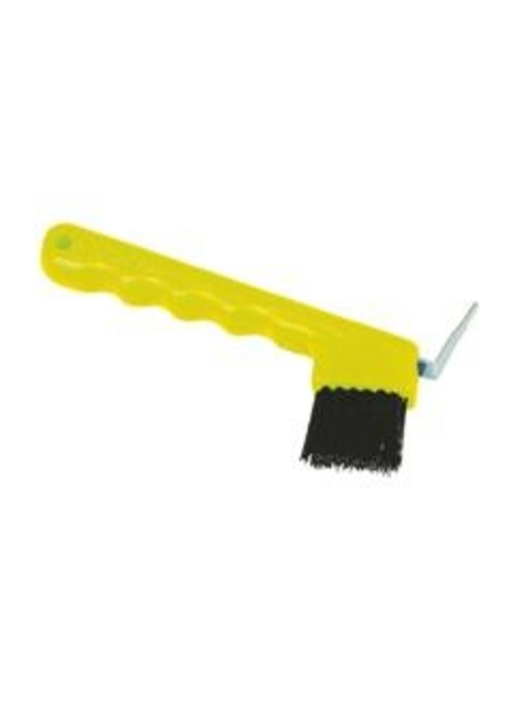 Hoevenkrabber met borstel, kunststof GEEL