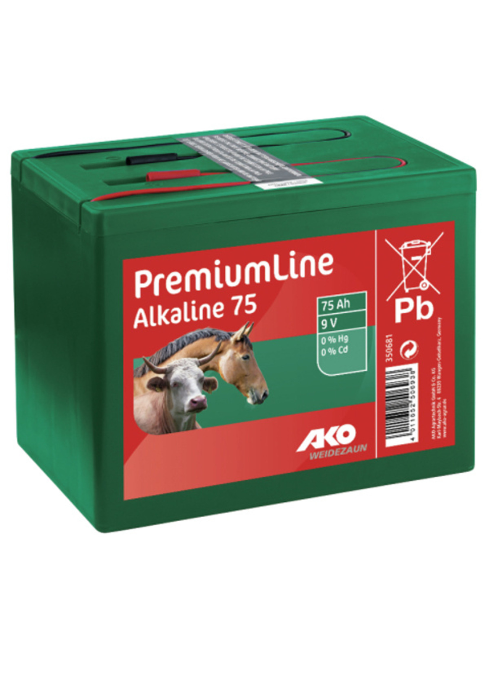 AKO Afrastering AKO ALKALINE droge batterij 9 V, 75 Ah