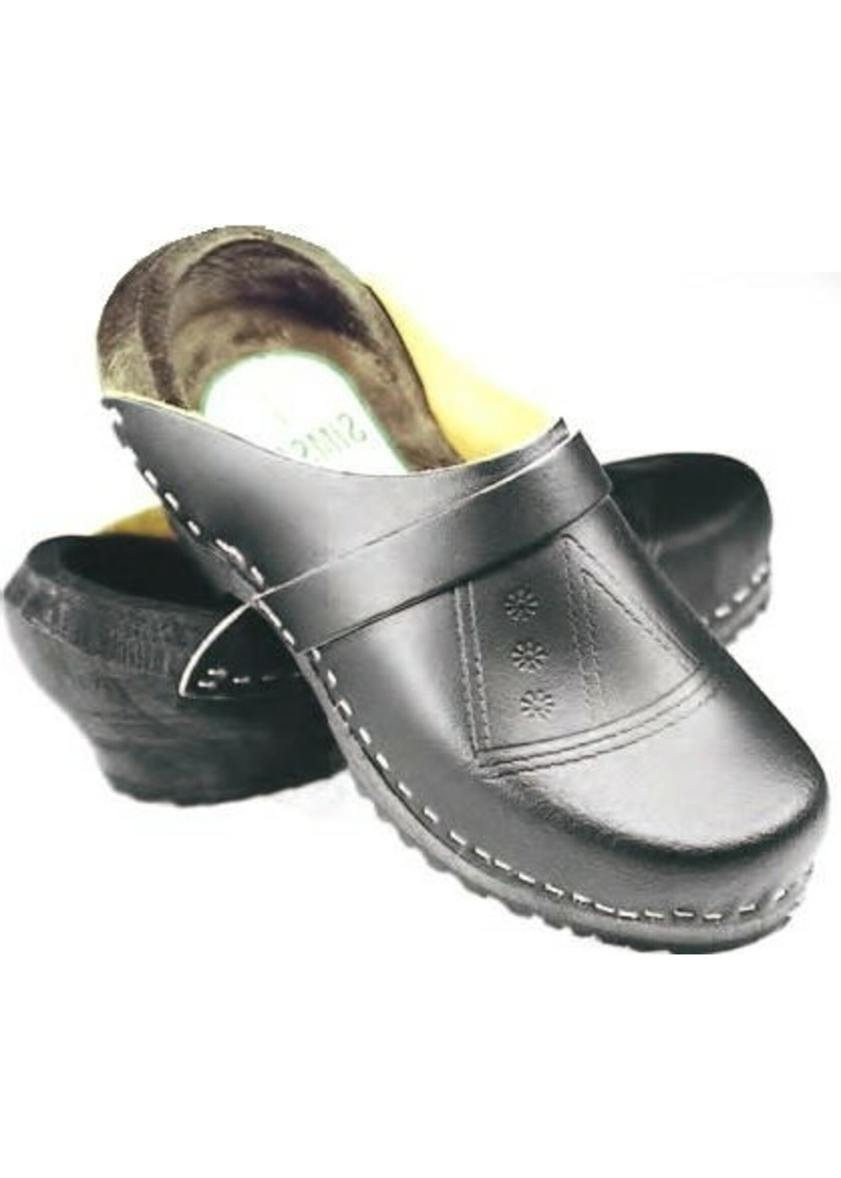 Simson Schippersklomp zwart hout maat 38 t/m 48.