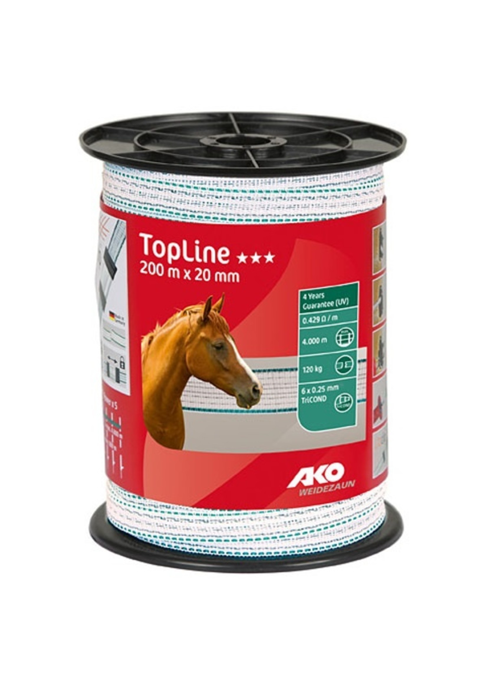 AKO Afrastering AKO TopLine schriklint TriCOND 0.25mm. 20. t/m 40 mm - 200m.