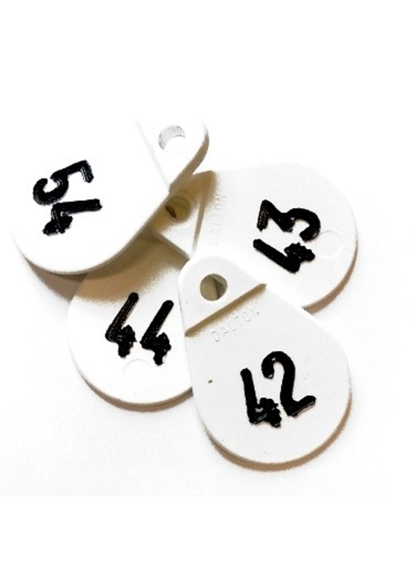 Akroh Halsplaatje wit set à 25 no 1 t/m 100.