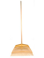 Bladhark 45cm - 20tds, geel kunststof, met steel 160cm
