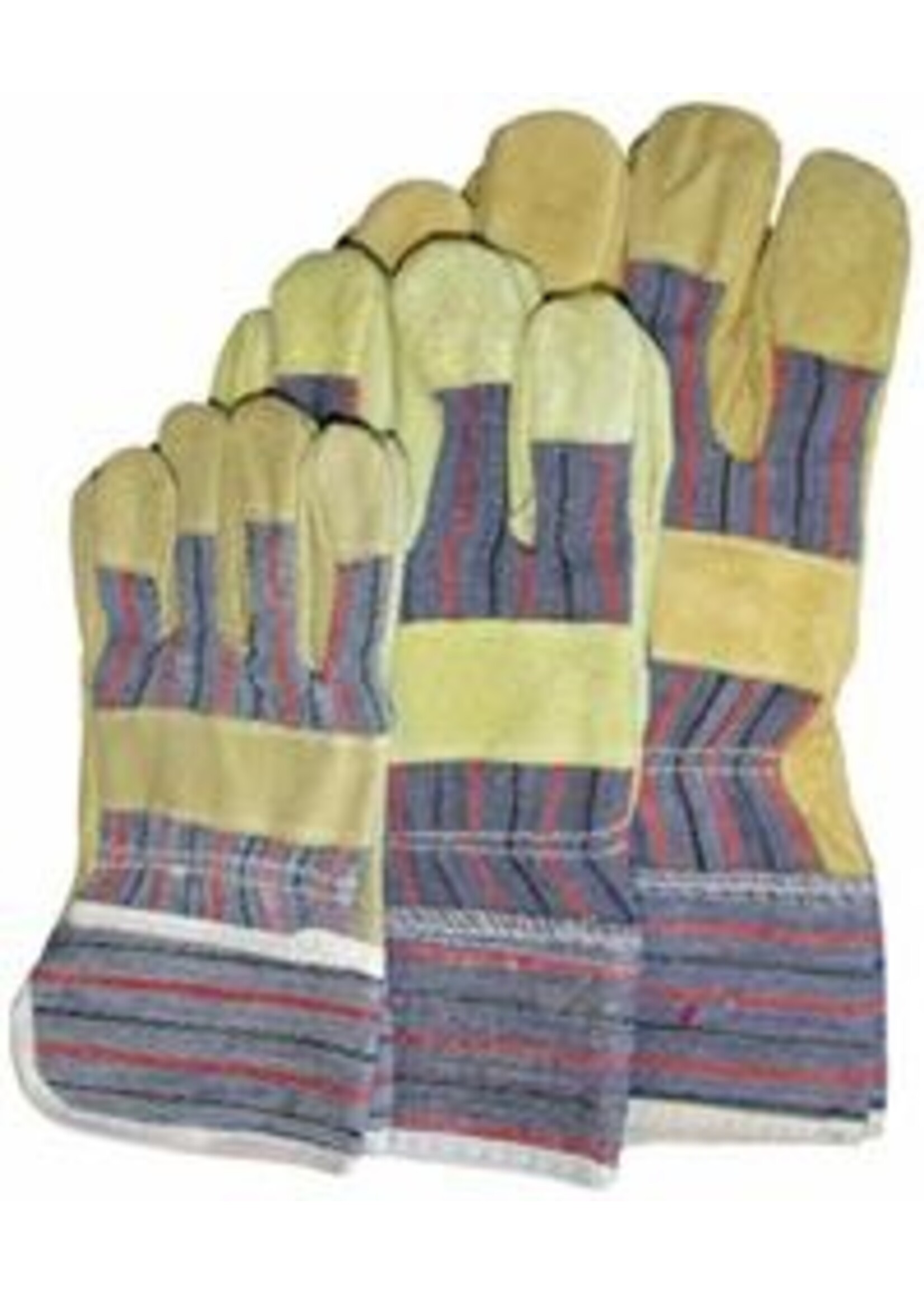 Handschoen splitleer geel