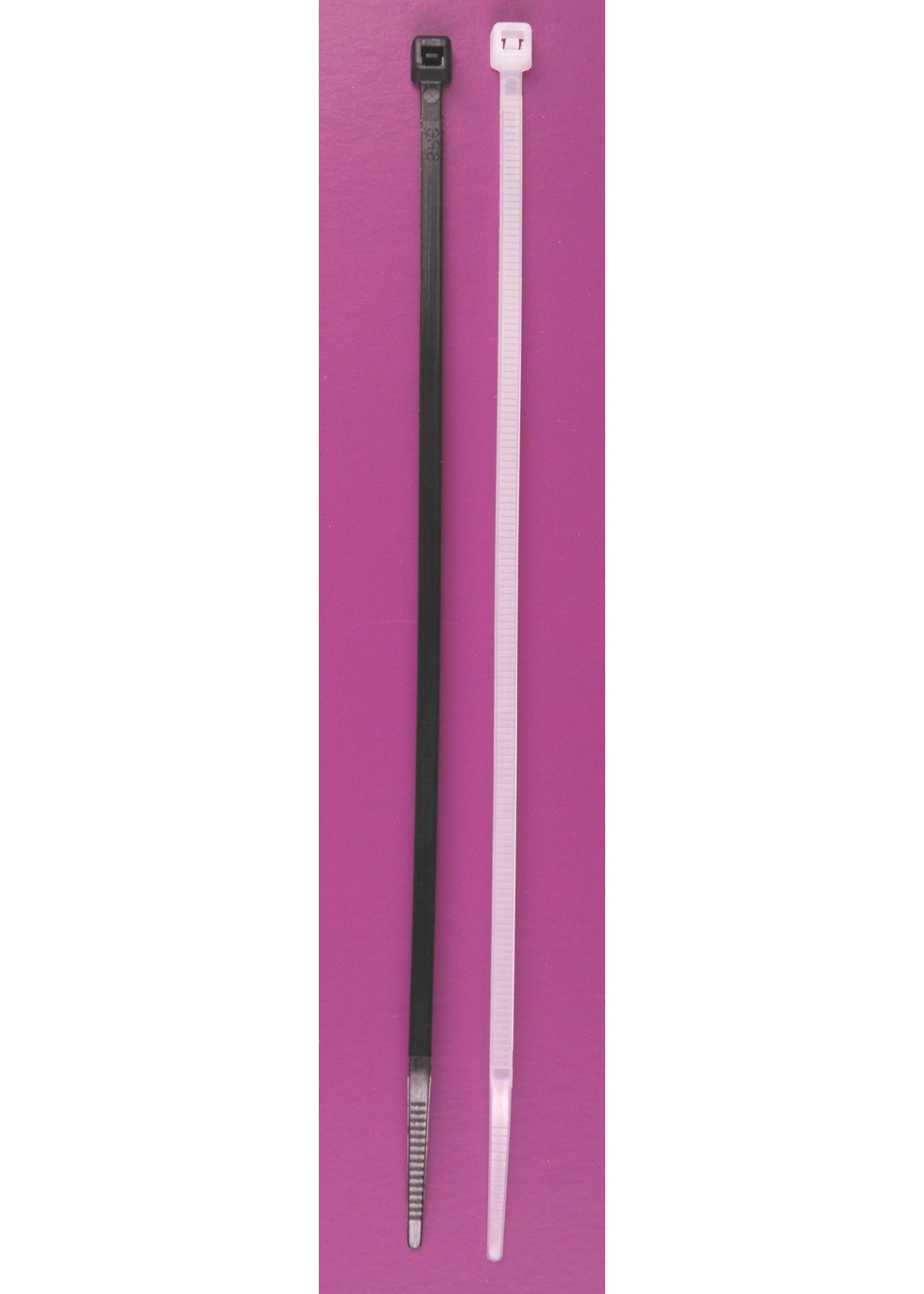 Kabelbandje WIT, mt. 2.5x100 t/m 9.0x710.