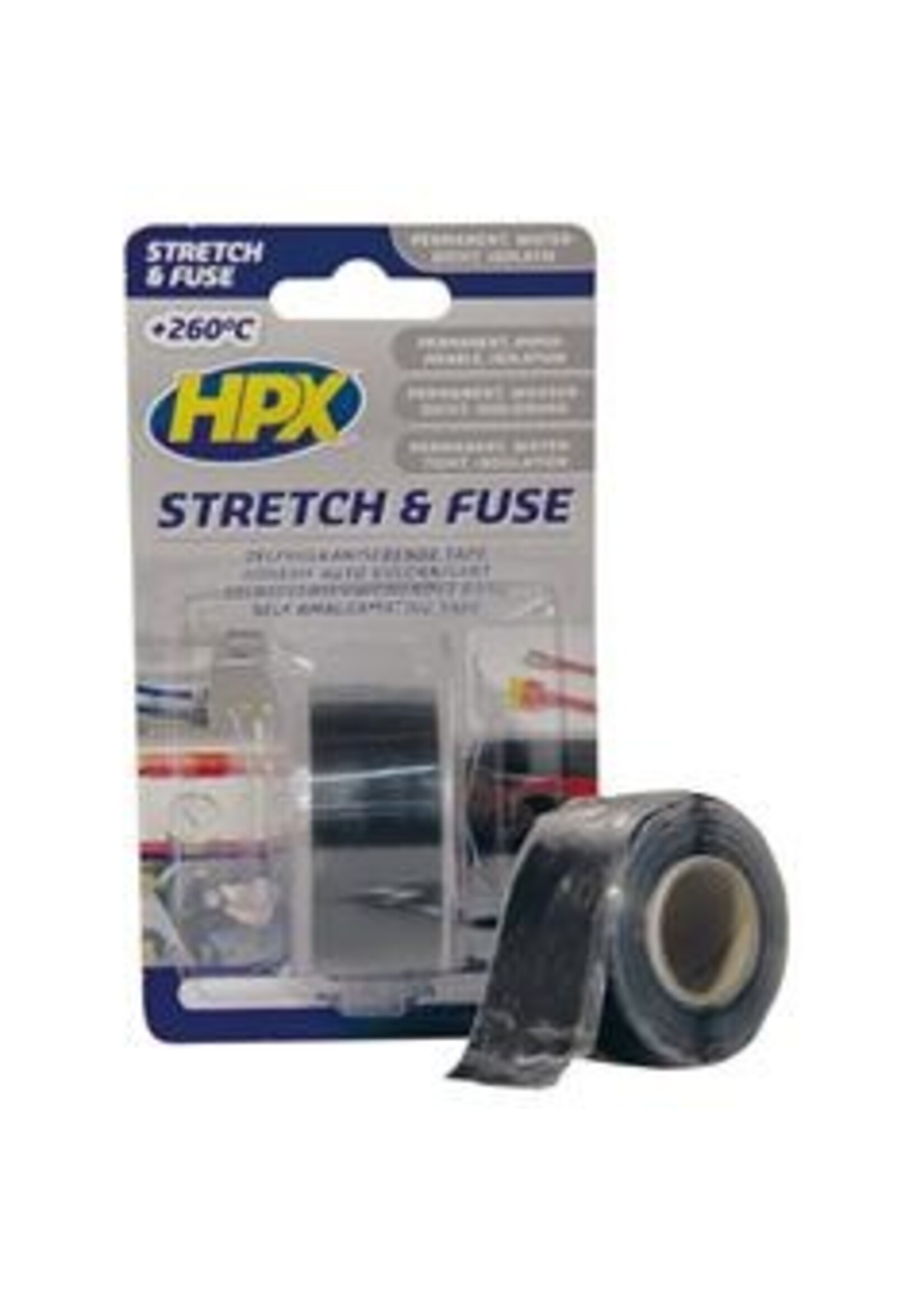 HPX Stretch&Fuse reparatietape silicone ZWART 25mm x 3m.